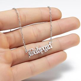 Minimalist Stainless Steel 18K Babygirl Letter Necklace for Unique Design Lovers