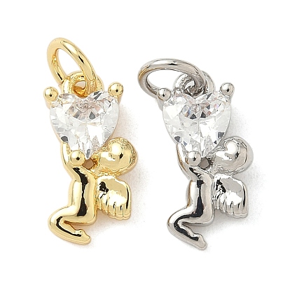 Кулон из циркония, ангел с сердечками, долговечный, без кадмия и без свинца, стойки покрытие, с целью перехода в кольце