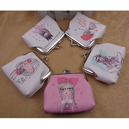 Трапециевидная сумка для куклы из пвх, с железным каркасом кошелька, принадлежности для американских кукол, Рисунок девушки