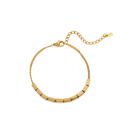 304 из нержавеющей стали ссылка браслеты, браслеты-цепочки для женщин, кубоид, ионное покрытие (ip), долговечный