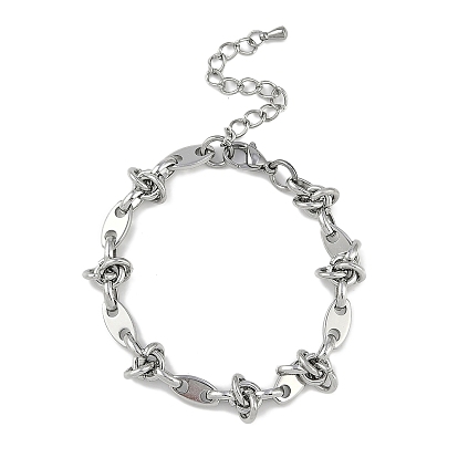 304 браслеты из нержавеющей стали с овальными и узловатыми звеньями для мужчин и женщин, сложная полировка