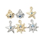 Латунные микро проложить кубического циркония прелести, без кадмия, без никеля и без свинца, форма ракушки/морской звезды/солнца