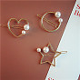 Charming Pearl Frog Hair Clip for Girls - Cute Heart-shaped Barrette with Minimalist Japanese Style