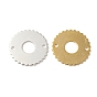Brass Connector Charms, Lace Edged Flat Round Links, Cadmium Free & Lead Free
