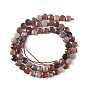 Natural Petrified Wood Beads Strands, Faceted, Flat Round