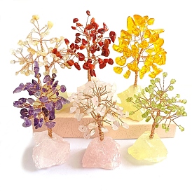 Natural Gemstone Sculpture Display Decorations, for Home Office Desk, Tree