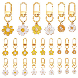 24шт 6 стиль сплав эмаль подвесные украшения, с поворотными застежками сплава