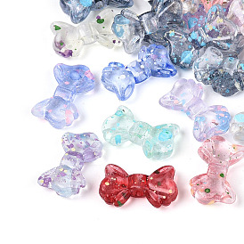 Прозрачный лак окрашены акриловыми шариками, бантом