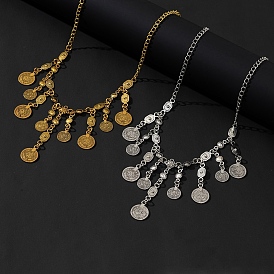 Ожерелья-нагрудники с кисточками из цинкового сплава в этническом стиле для женщин