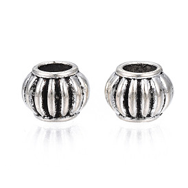 Tibetan Style Alloy European Beads, Large Hole Beads, Cadmium Free & Lead Free, Rondelle