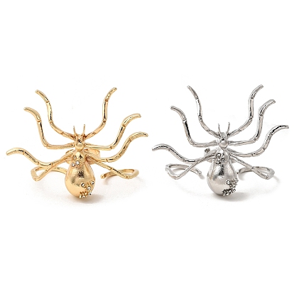 Регулируемые манжеты из сплава со стразами в стиле Хэллоуина, паук