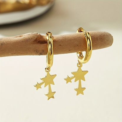 Серьги из 201 нержавеющей стали, звезда