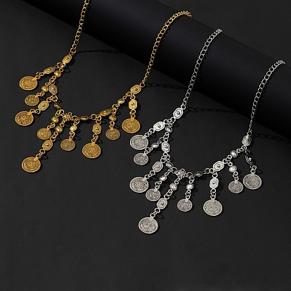 Ожерелья-нагрудники с кисточками из цинкового сплава в этническом стиле для женщин