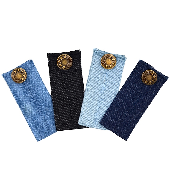 Нейлоновые эластичные удлинители талии, Регулируемый удлинитель пояса с металлическими пуговицами для джинсовых брюк унисекс