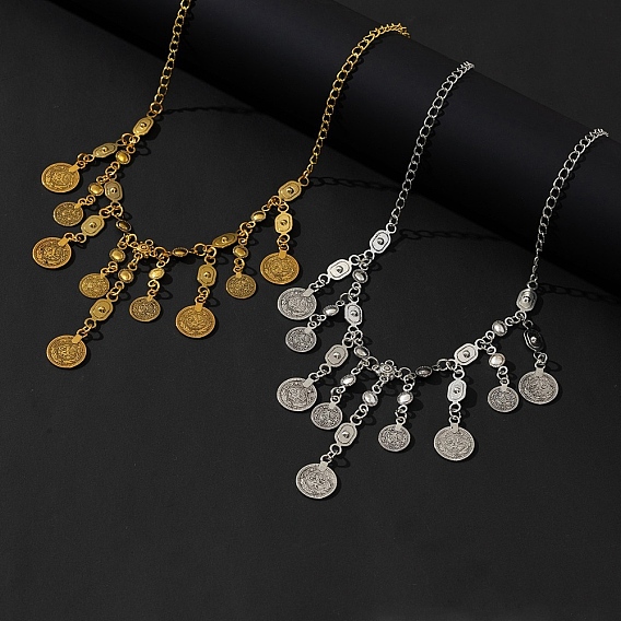 Ожерелья-нагрудники с кисточками из цинкового сплава в этническом стиле для женщин