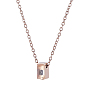 304 Collares con colgante rectangular de acero inoxidable con vidrio para cenizas, para mujeres y hombres