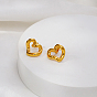 304 Stainless Steel Stud Earrings for Women, Heart