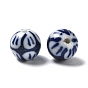 Handmade Porcelain Beads, Blue and White Porcelain, Round