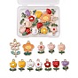 Alloy Pendants, with Enamel, Flower, Cadmium Free & Nickel Free & Lead Free, Golden & Light Gold
