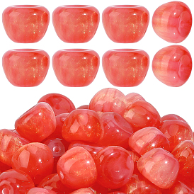 100шт непрозрачные шарики из смолы, яблоко, с блеском порошок