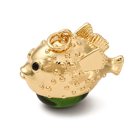 Латунные микро проложить кубического циркония подвески, со стеклом, подвески в виде рыбы-собаки, без кадмия и без свинца, прочное покрытие, стойки покрытие