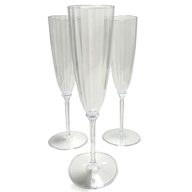 Disposable Party Plastic Champagne Flute, for Birthday Party Supplies, Clear, 59x165mm
