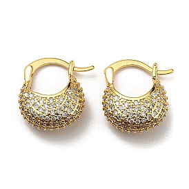Cubic Zirconia Hoop Earrings, Brass Jewelry for Women, Cadmium Free & Lead Free, Bag