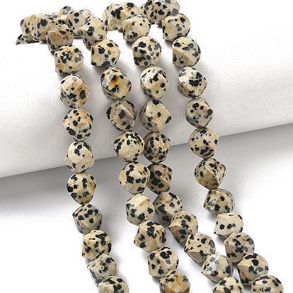 Природные яшмы далматин бисер нитей, граненые, твист