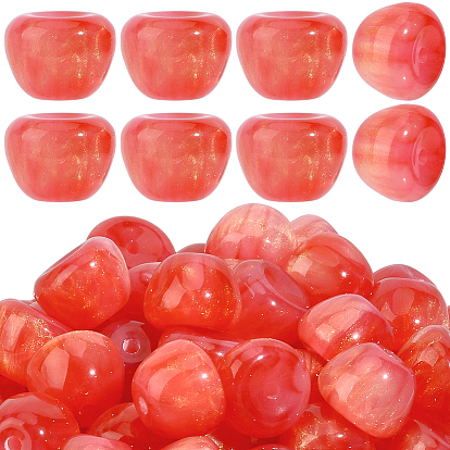 100шт непрозрачные шарики из смолы, яблоко, с блеском порошок