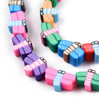 Handmade Polymer Clay Beads Strands, Dragonfly