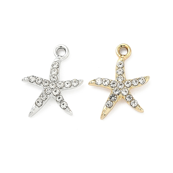 Подвески из сплава и страза, прелести морская звезда, uv покрытие