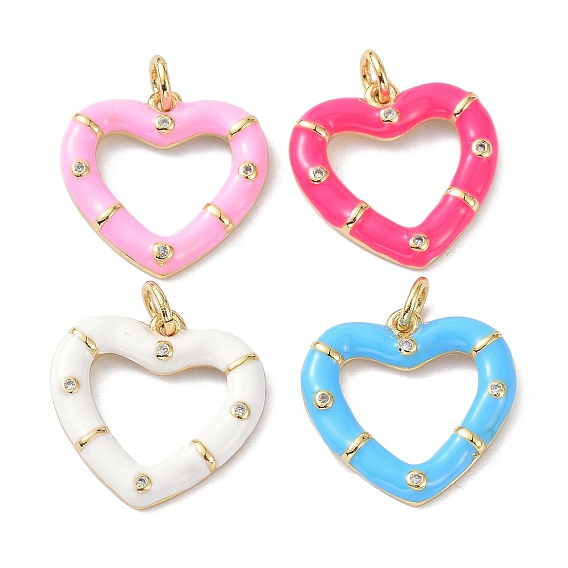 Кулон из экологически чистой латуни с эмалью, с прыжковых колец, долговечный, реальный 18 k позолоченный, сердце