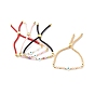 Adjustable Cubic Zirconia Beads Nylon Thread Slider Bracelets, with Natural White Shell and Synthetic Turquoise, Cross with Evil Eye