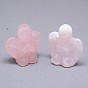 Rose Quartz Home Decorations, Gemstone Decorations, Angel, 33~35x32~33x19.5~20.5mm