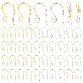 100 шт. 2 цвета 304 крючки для серег из нержавеющей стали, провод уха, с петлями