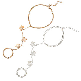 2 шт. 2 цвета сплава панцирные цепи кольца браслеты, браслеты-бабочки, кольцо для пальца для женщин