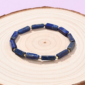 Природные лазурит бисером растянуть браслеты, кубоид