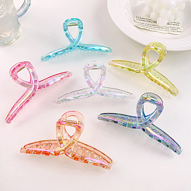 Colorful Shark Hair Clip for Women - Fashionable and Versatile Back Head Claw Clip with Mermaid Design (13cm)