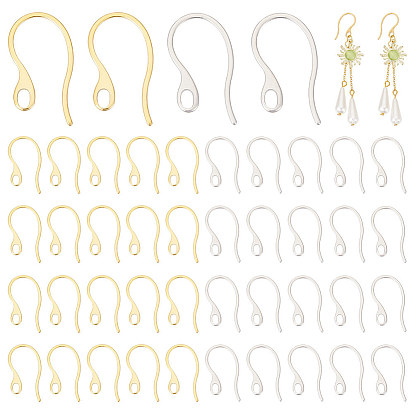 100 шт. 2 цвета 304 крючки для серег из нержавеющей стали, провод уха, с петлями