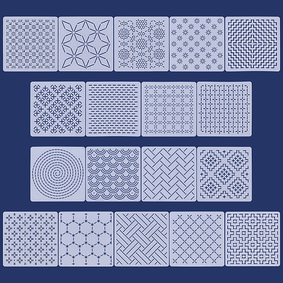 18Pcs PET Embroidery Template