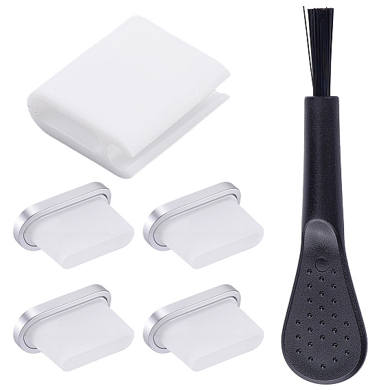 Защитные заглушки для мобильных телефонов из АБС-пластика, с кистью, прямоугольные, с пластиковыми заглушками для мобильных телефонов от пыли 1