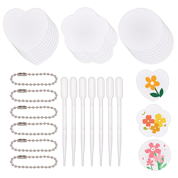 24шт. 3 стили пенопласта для рукоделия, для diy craft, с 24шт. железных шариковых цепочек и 24шт. пластиковых капельниц