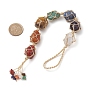 Gemstone Pendant Decorations, with Alloy Beads