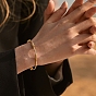 Bracelets de manchette en zircone cubique transparente, bracelet en laiton plaqué or véritable