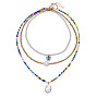 Жемчужное ожерелье-бабочка – богемный стиль, Красочное колье из бисера для летнего многослойного образа.