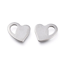 201 Stainless Steel Charms, Laser Cut, Heart