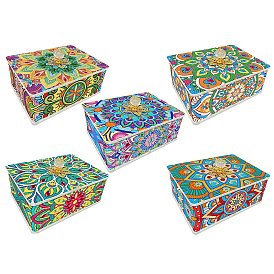 DIY Diamond Painting PVC Storage Box Kits, Including Acrylic Rhinestones Bag, Diamond Sticky Pen, Tray Plate and Glue Clay