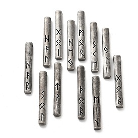 Ретро 304 из нержавеющей стали подвески, прямоугольник с руническим амулетом