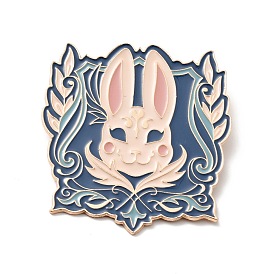 Rabbit Enamel Pin, Academy Theme Alloy Badge for Backpack Clothes, Rose Gold