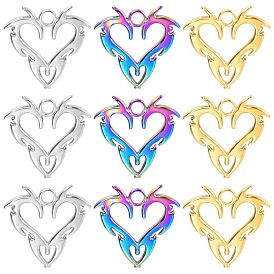 Stainless Steel Pendants, Dragon Heart Charms